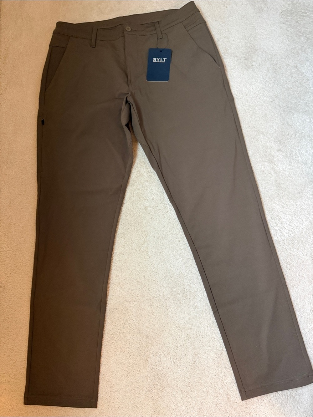 Men's Slim Performance Chinos in Brown